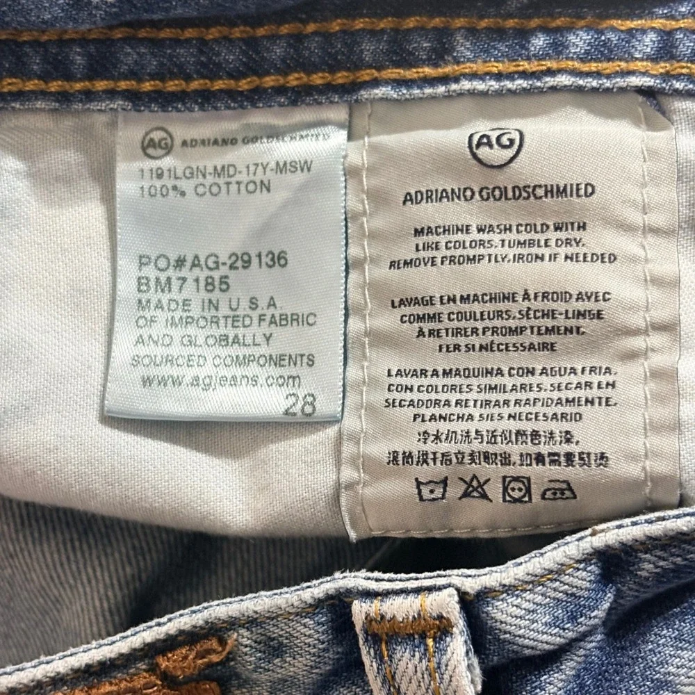 AG Adriano Goldschmied The Nomad Modern Slim Distressed Jeans Light Wash 28 Mens